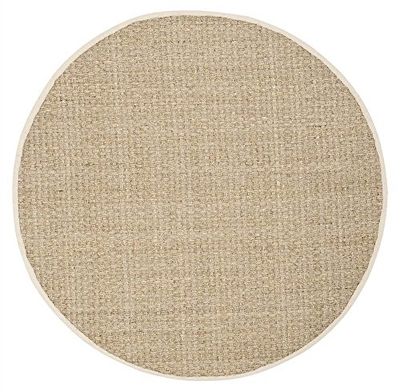 Safavieh Tapis en Fibres Naturelles Salon, Salle à Manger, Chambre à Coucher - Natural Fiber Collection, Tapis à Poil Court, Naturel et Brun, 120 x 120 cm