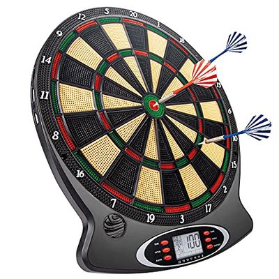 Aktive 43095 - Lavagna a freccette elettronica multigioco per bambini e adulti/Lavagna a freccette digitale da parete, giocattolo sportivo/Giocattolo di puntamento, lavagna a freccette per bambini