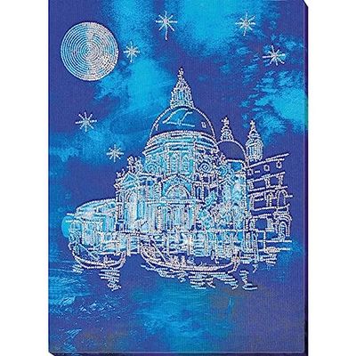 Abris Art Juego de Bordado con Perlas, Algodón, Multicolor, 40x19cm
