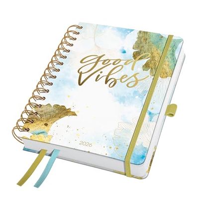 SIGEL J6606 Spiral-Kalender Jolie 2026, ca. A5, hellblaugoldweiß