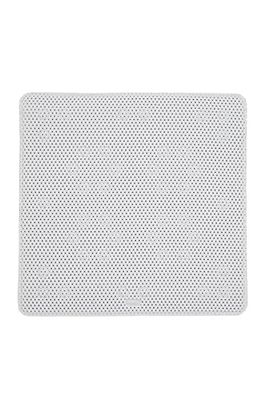 Croydex Teviot Square Padded Shower Mat with Slip-Resistant Non Slip Suction Cups, PVC Material and Drainage Holes, Comfortable Pressure Relief Design - 55x55cm, White