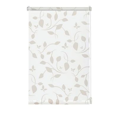 GARDINIA EASYFIX Estor Enrollable escandinavo sin taladrar, para Pegar o Sujetar, Opaco, translúcido, Blanco/Natural, 45 x 150 cm