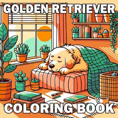 Golden Retriever: Coloring Book for Kids and Adults ,A Delightful Gift for Dog Lovers