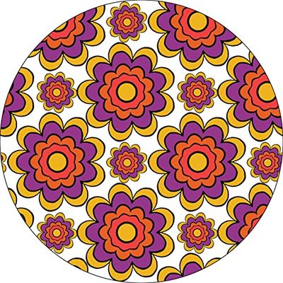 Bonateks, Ronde digitaal bedrukte muismat, antislip onderkant, voor kantoor en thuis, diameter: 22 cm