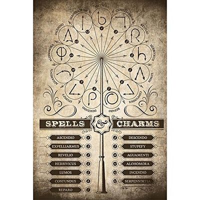 Grupo Erik Harry Potter Poster Spells & Charms - 36 x 24 inches / 91.5 x 61 cm - Shipped Rolled Up - Cool Posters - Art Poster - Posters & Prints - Wall Posters