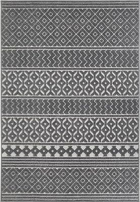 andiamo Tapis Layton pour Salon, Salle à Manger, Chambre à Coucher, Facile d'entretien, résistant, Design Classique, 160 x 230 cm, Gris