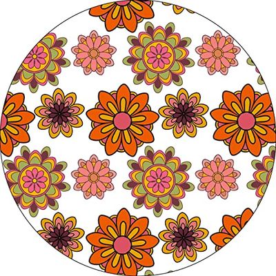 Bonateks, Ronde digitaal bedrukte muismat, antislip onderkant, voor kantoor en thuis, diameter: 22 cm