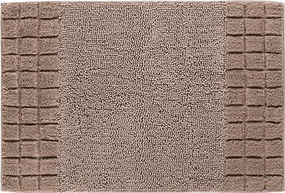 Linea Due Tappetino da Bagno Reversibile, Ultra Morbido, Assorbente e Antiscivolo, Cotone, 5 Anni di Garanzia, Chess, Tappeto per Il Bagno 70x120 cm, Marrone