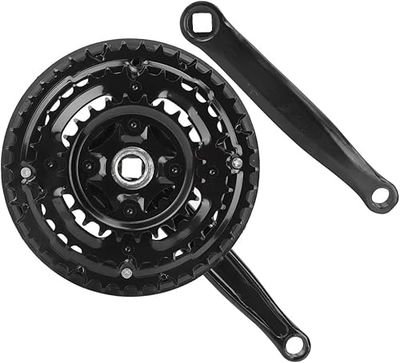 cyclingcolors guarnitura mtb 3 corone bici 24-34-42 denti + manovella bicicletta 170mm con anello di protezione catena