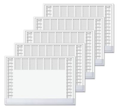 SIGEL HO366 papieren bureauonderlegger, ca. DIN A2, met transparante beschermstrip, 2-jaarsagenda 2023 2024, 40 vellen, schrijfonderlegger, 5 stuks