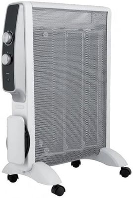 Radiateur en mica avec 2 puissances, design compact et efficace, idéal pour chauffer les petits espaces et améliorer la température ambiante.