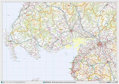 Postcode Sector Map - (S15) - South West Scottish Borders - Wall Map-Plastic Coated 2A (119cm x 168cm)