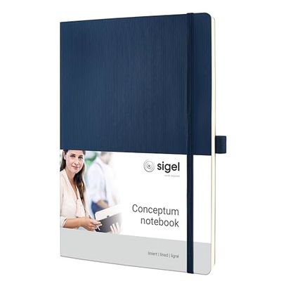 SIGEL CO317 Cuaderno premium a líneas, A4, tapa blanda, azul - Conceptum