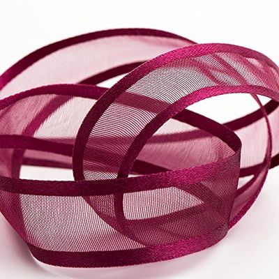 Italian Options - Satin Edge Organza Ribbon - 38mm x 25M - Burgundy