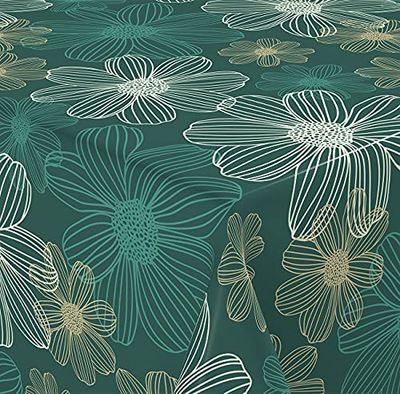 Venilia 55339 - Nappe en Toile cirée - avec imprimé Ylang - Ronde - Nappe - Nappe en Toile cirée imperméable - Facile d'entretien - 1,4 x 1,4 m