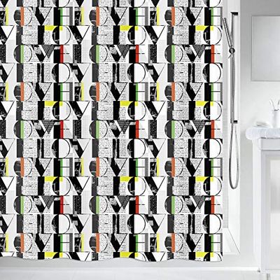 Spirella Tenda da Doccia in Poliestere Pop Love 180x200 cm Grigia