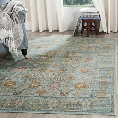 Safavieh Craft Art Tapis pour Salon, Salle à Manger, Chambre à Coucher - Collection Valence - Poils Courts - Bleu Acier - 122 x 183 cm