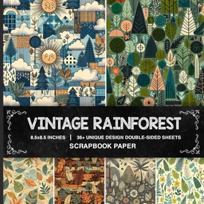 Vintage Rainforest Scrapbook Paper: 36 Double-Sided Decorative Paper for Crafting, Scrapbooking, Journaling, and DIY Projects