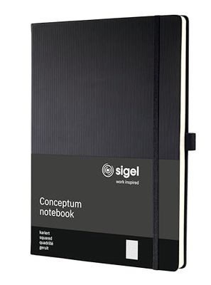 SIGEL CO111 Notizbuch Conceptum, ca. A4, kariert, schwarz: Notebook Conceptum, Classic, Hardcover