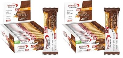 Premier Protein Bar Deluxe Chocolate Brownie 12x50g - Haute teneur en protéines + Hydrates de carbone réduits + Sans huile de palme (Lot de 2)