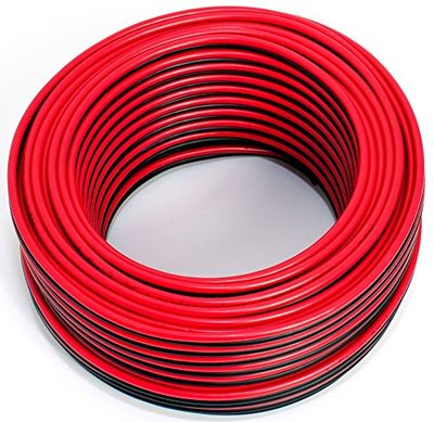 Câble d’Enceinte Audio 2 x 1,5 mm² - Rouge/Noir - 25 m - CCA - Câble Audio - Câble d’Enceinte