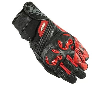 XRC Run 1/2 Gants de Moto en Cuir pour Homme Noir/Rouge Taille M