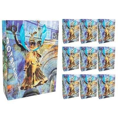 Idena 30406-10 - Sacchetti regalo Berlino, 10 pezzi, 25 x 8,5 x 34,5 cm, sacchetti di carta, sacchetti regalo