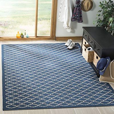 Safavieh "GWEN Indoor/Outdoor Tapete, azul/bege, 160 x 160 x 0,64 cm