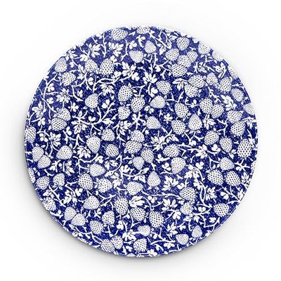 Wade WA967026BLU Eton Side Plate with Blue Strawberry Design, Crafted from Earthenware, Made in Stoke-on-Trent, 22.75cm, Blue