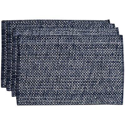 Sweet Home Collection Trends Two Tone 100% Cotton Woven Placemat (4 Pack), 13" x 19", Navy