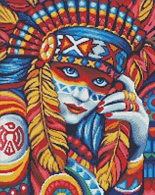 Diamond Painting Squaw AJ 1590 A Immagine di strass