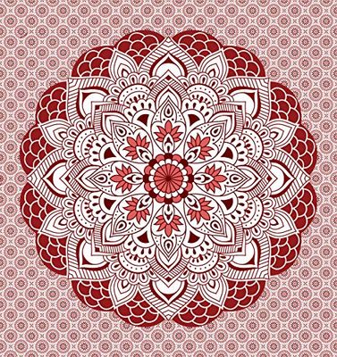 Miracle Home Mandala/Pareo Multi 306, 100% Algodón, Salmón, 210X240