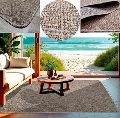 Tadi & Imperio1979 Tapis Rubis pour extérieur et intérieur - terrasse, Jardin, entrées, couloirs, Balcon, Salle à Manger, Cuisine - Disponible en Or et Beige - 85 x 350 cm.