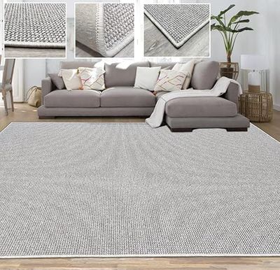 Tadi & Imperio1979 Vloerkleed voor woonkamer, groot, rustiek, natuurlijk, juteeffect, zonder pool, voor slaapkamer, keuken, beige
