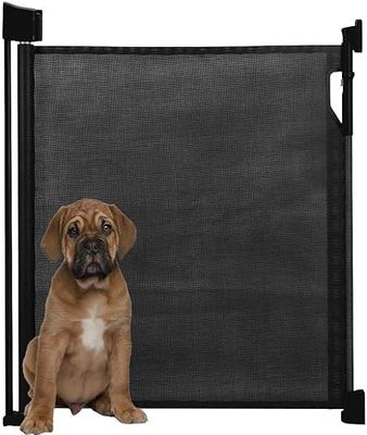Bettacare Advanced Retractable Dog Safety Gate, Black, Up to 120cm Wide, Retractable Pet Safety Gate, Roller Blind Safety Barrier, Advanced Locking System
