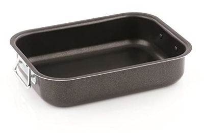 Barazzoni Artigos para forno fonte e bandeja para forno de alumínio revestido 40 x 33 cm, preto,