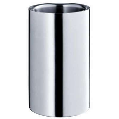 WMF Manhattan Refrigerador de garrafas de 12 cm, mate com parede dupla, refrigerador de garrafas de vinho e champanhe, tampa de aço inoxidável Cromargan Mate