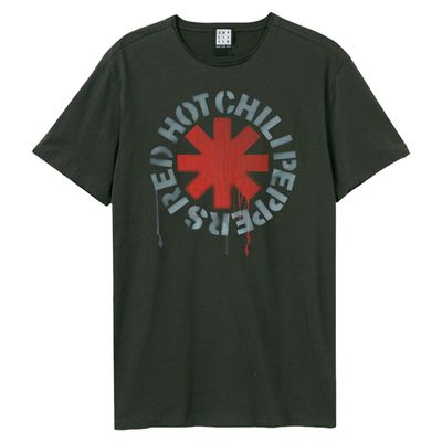 Amplified Unisex Adult Red Hot Chili Peppers Logo T-Shirt