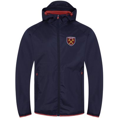West Ham United FC Mens Crest Peaked Windbreaker
