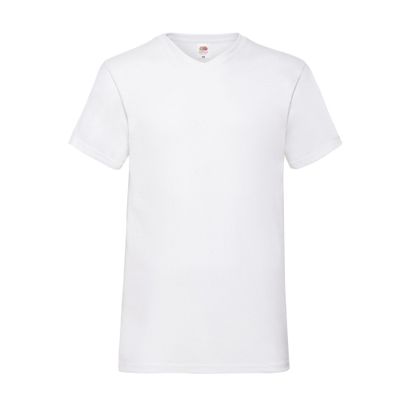 Fruit of the Loom Herr Valueweight Enfärgad V-ringad T-shirt