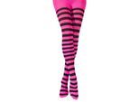 Ringelstrumpfhose, pink/schwarz