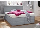 Boxspringbett, grau, Liegefläche B/L: 140cm x 200cm, H3, 7-Zonen-Kaltschaummatratze, Bettrahmen und seitliche Einfassung Unterbox und Obermatratze: Fein-Strukturstoff (77% Polyester, 23% Viskose).;Spiegelfläche der Matratzen: 100% Polyester, WESTFALIA SCHLAFKOMFORT, Komplettbetten, Boxspringbett