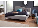 Polsterbett, grau, B:192cm H:100cm L:210cm, Bezug Bett: Velours mit grober Lederoptik (100% Polyester);Bonnellfederkernmatratze: 51% Polypropylen, 39% Polyester, 10% Baumwolle;Kaltschaummatratze: 100% Polyester, Bezug abnehm- und waschbar bis 60C, WESTFALIA SCHLAFKOMFORT, Betten, Polsterbett