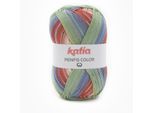 Menfis Color Katia, Beige/Grünblau/Rot, aus Baumwolle