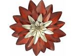 Wanddekoobjekt "Blüte", rot (antik rot), B:36cm H:36cm T:4cm Ø:36cm, Metall, HOFMANN LIVING AND MORE, Wanddekoobjekte, Wanddekoobjekt