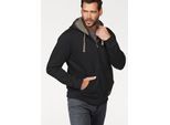 Man's World Kapuzensweatjacke, mit kontrastfarbigem Innenfutter