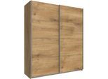 Schwebetürenschrank WIMEX "Easy", braun (plankeneichefarben), B:135cm H:210cm T:65cm, Schränke, Schwebetürenschrank