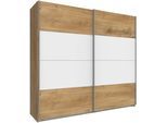 Schwebetürenschrank WIMEX "Easy", weiß (plankeneichefarben, weiß), B:225cm H:210cm T:65cm, Schränke, Schwebetürenschrank