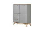 PAIDI Highboard Sten ¦ grau ¦ Maße (cm): B: 94,6 H: 123,2 T: 39.3