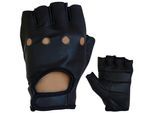 PROANTI Motorradhandschuhe fingerlose Chopper-Handschuhe aus Leder, schwarz